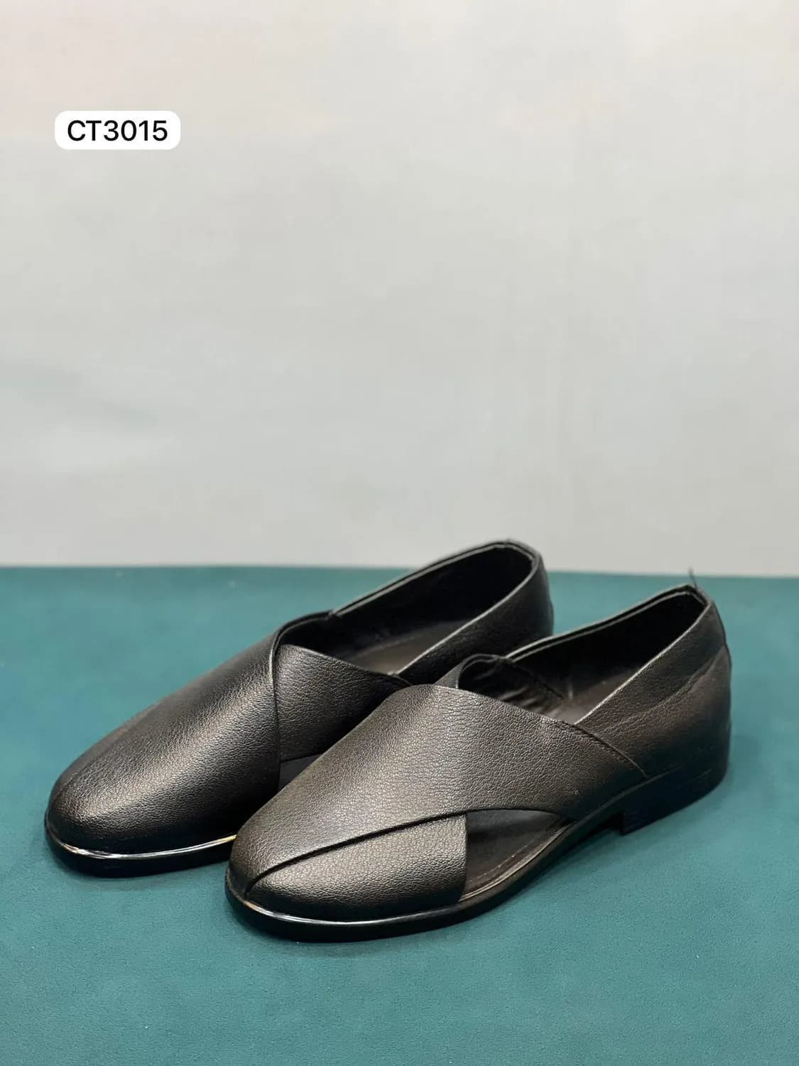 Cross-Strap Slip-On in Grey