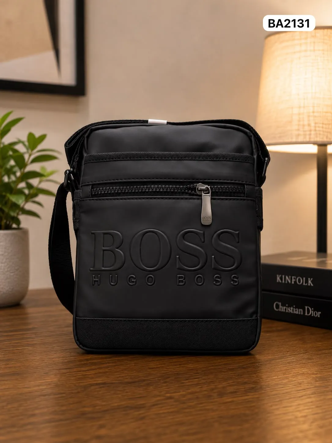 Logo Messenger Bag in Black