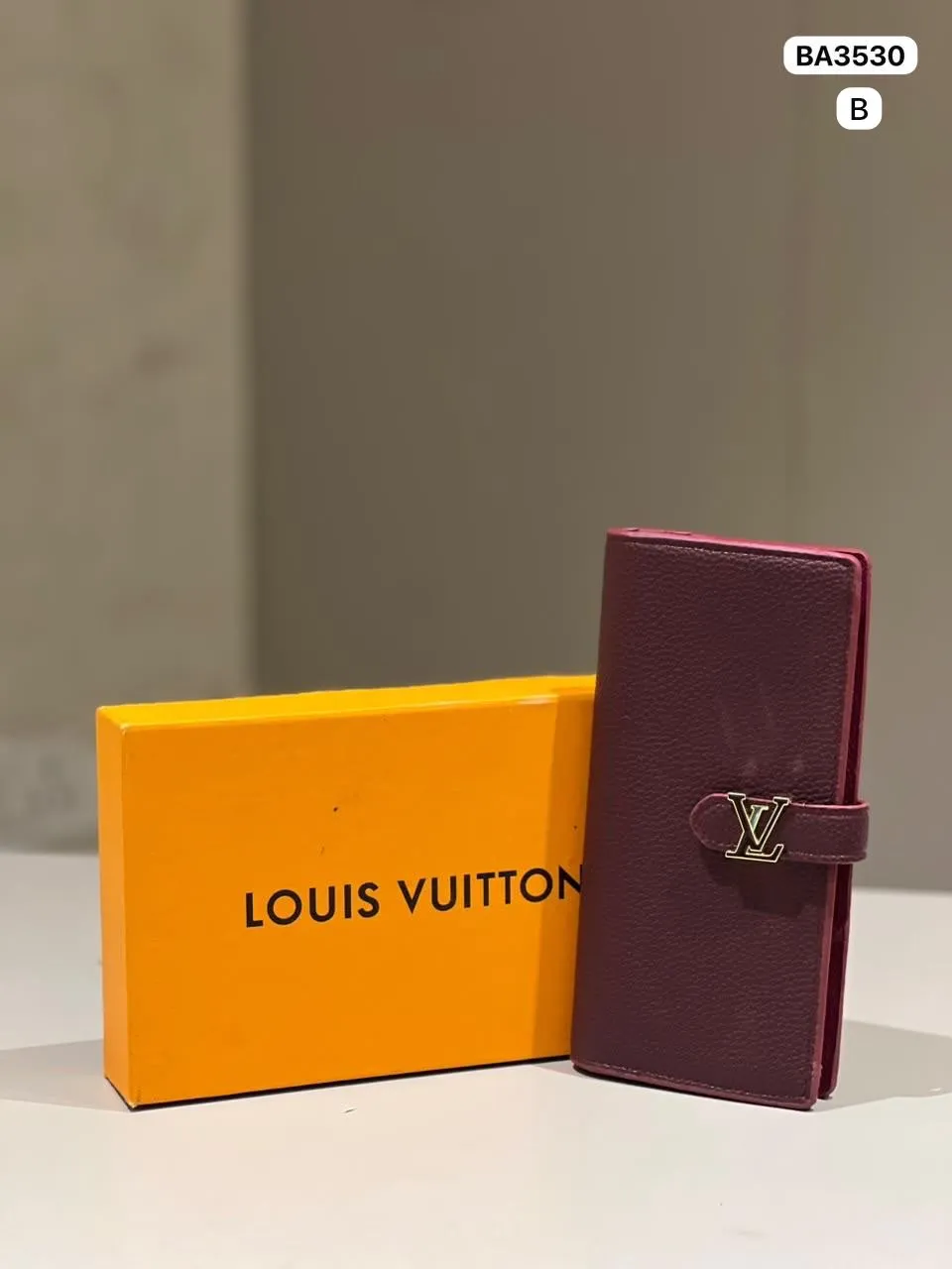 Buckle Long Wallet in Burgundy
