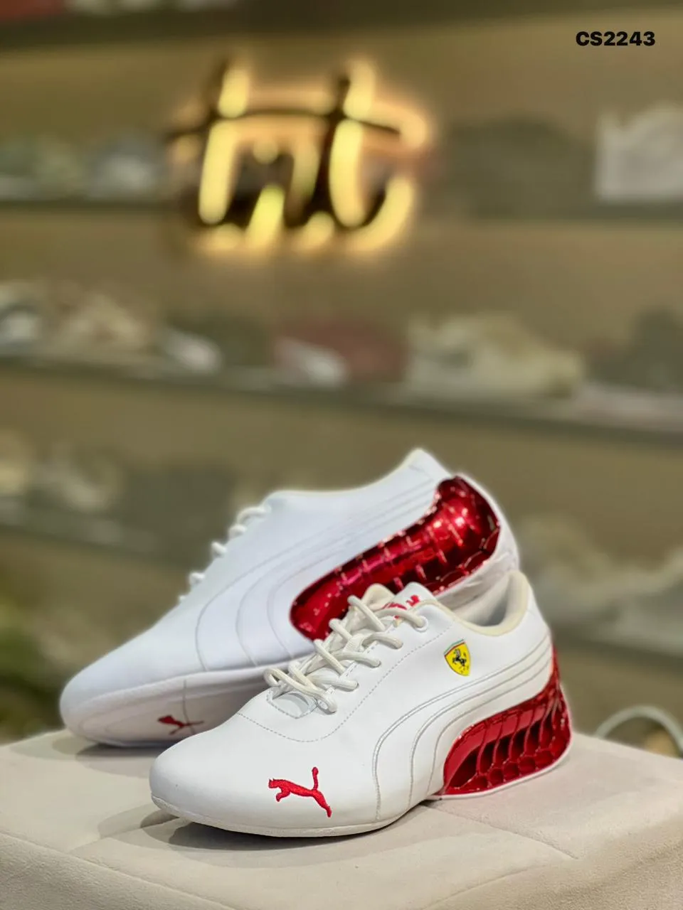 Motorsport Sneaker in White & Red