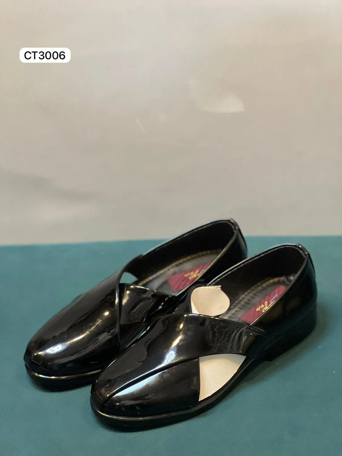 Patent Cross Sandal in Black