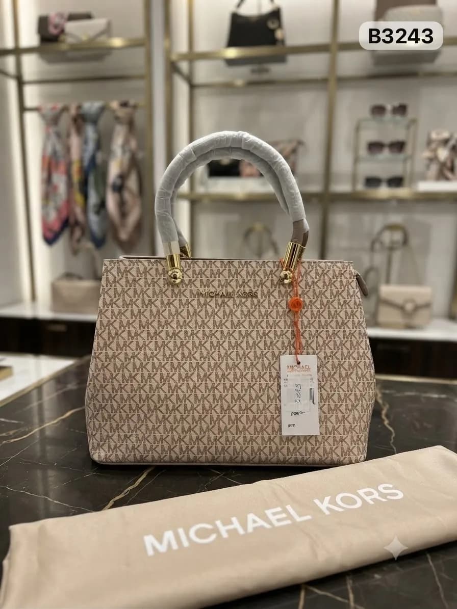 Monogram Tote in Taupe