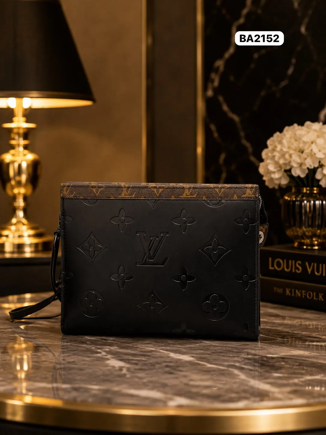 Embossed Pouch in Black (BA2152)