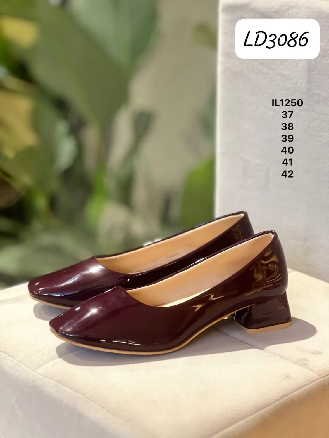 Patent Block-Heel Pump in Wine