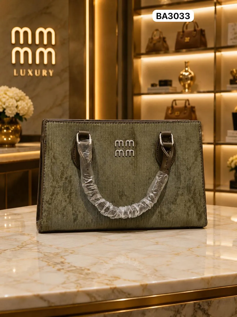 Logo Top-Handle Bag in Olive