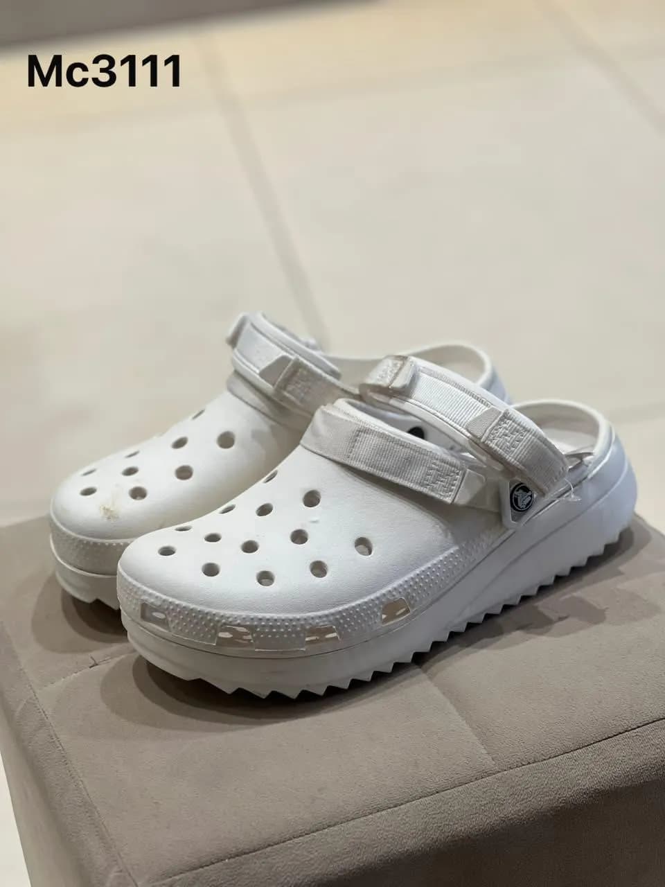 Platform Strap Clog in White