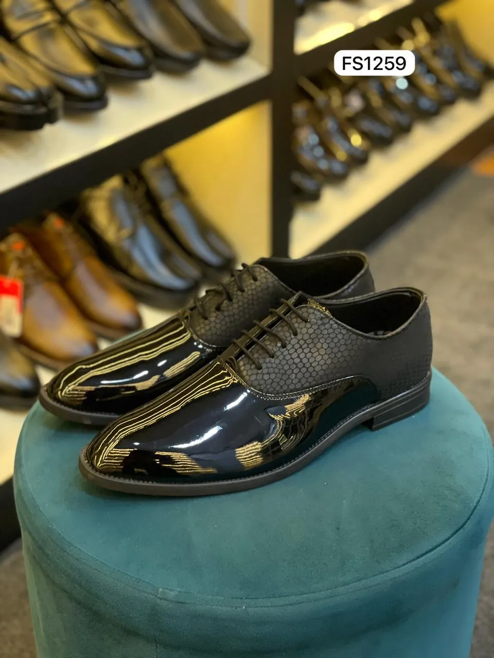 Patent Perforated Derby in Black